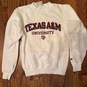 Champion White Texas A&M Crewneck Sweater
